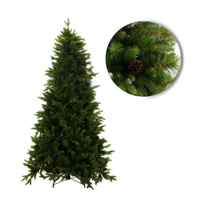 Albero Sinai verde c/pigne cmø127h210 con 2342 rami