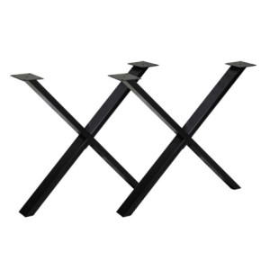 Base Tavolo Metallo Canberra Doppia Nero Cm 80,5x8h70