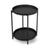 Tavolino Metallo Hiro Antracite Tondo 2piani Cm ø40h50