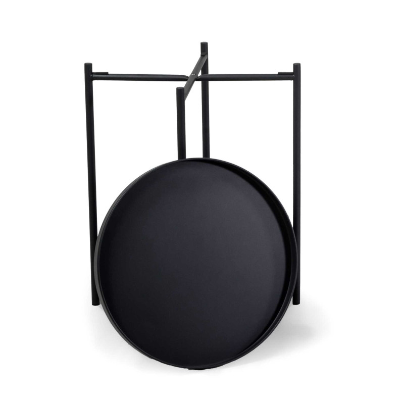 Tavolino Metallo Hiro Antracite Tondo 2piani Cm ø40h50