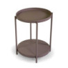 Tavolino Metallo Hiro Tortora Tondo 2 Piani Cm ø40h50