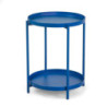 Tavolino Metallo Hiro Blu Tondo 2 Piani cm ø40h50