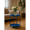 Tavolino Metallo Hiro Blu Tondo 2 Piani cm ø40h50