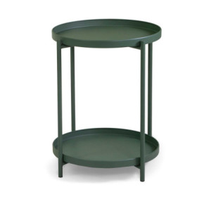 Zoom Tavolino Metallo Hiro Verde Tondo 2 Piani Cm ø40h50