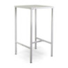 Tavolo Bar Metallo New Elma Con Poggiapiedi Bianco Quadro Cm 60x60h110