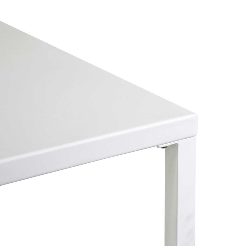 Tavolo Bar Metallo New Elma Con Poggiapiedi Bianco Quadro Cm 70x70h110