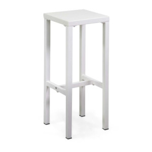 Sgabello Bar Metallo New Elma Bianco Cm 30x30h75
