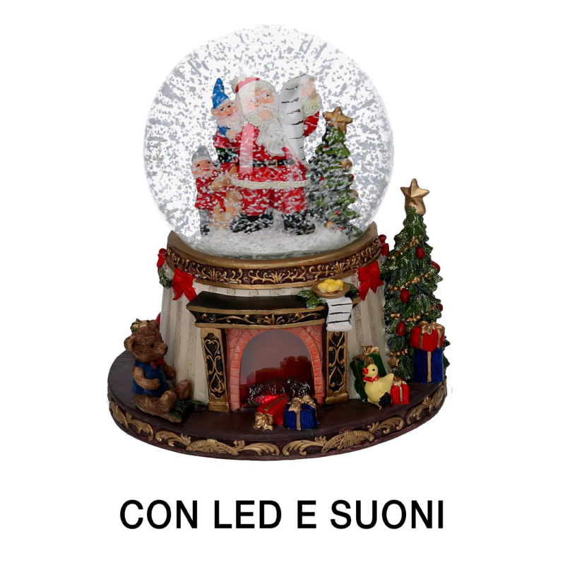 WeRChristmas Palla Di Neve Musicale Con Babbo Natale – 16 Cm – Multicolore