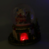 Palla di vetro led resina babbo natale con musica cm ø16,5h20