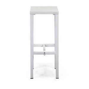 Zoom Sgabello Bar Metallo New Elma Bianco Cm 30x30h75