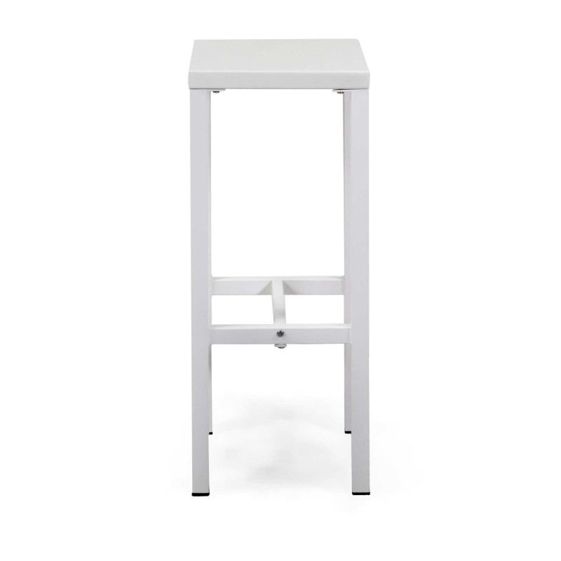 Sgabello Bar Metallo New Elma Bianco Cm 30x30h75