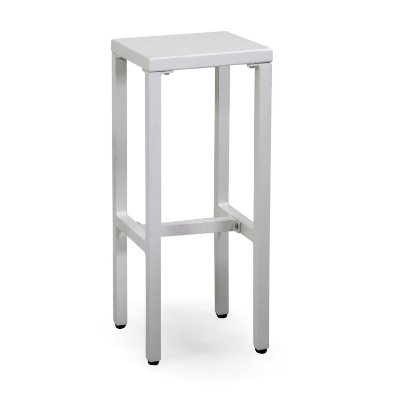Sgabello Bar Alluminio Alma Bianco Cm 30x30h75