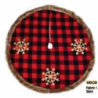 Copribase albero tessuto con fiocchi tartan rosso cm ø120