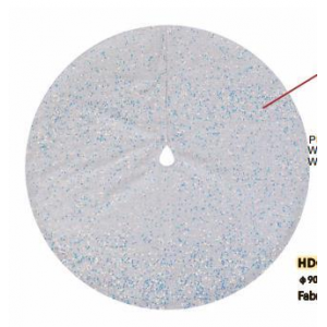 Zoom Copribase albero tessuto con pailette argento cm ø90