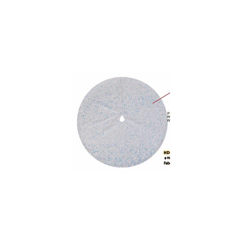Copribase albero tessuto con pailette argento cm ø90
