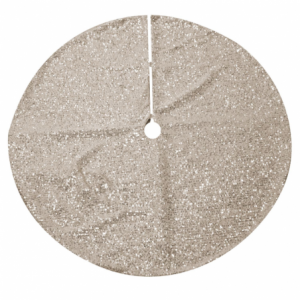 Copribase albero tessuto con pailette champagne cm ø90