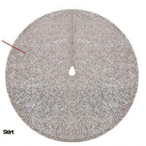 Zoom Copribase albero tessuto con pailette champagne cm ø90