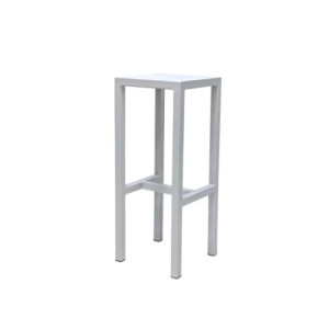 Sgabello Bar Fisso Metallo New Elma Bianco Cm 30x30h75
