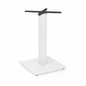 Base Tavolo Alluminio Nemo Bianco Quadro Top Croce Ghisa Cm 45x45h73