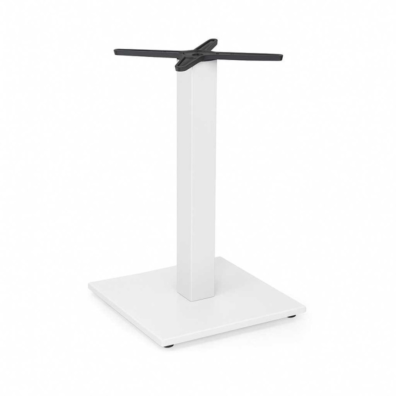 Base Tavolo Alluminio Nemo Bianco Quadro Top Croce Ghisa Cm 45x45h73