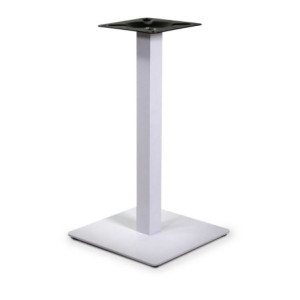 Base Tavolo Acciaio Leo Bianco Quadro Cm 40x40h72 Tubo Cm 6x6
