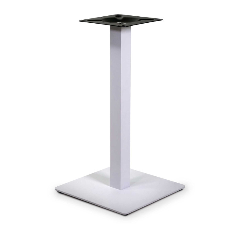Base Tavolo Acciaio Leo Bianco Quadro Cm 40x40h72 Tubo Cm 6x6