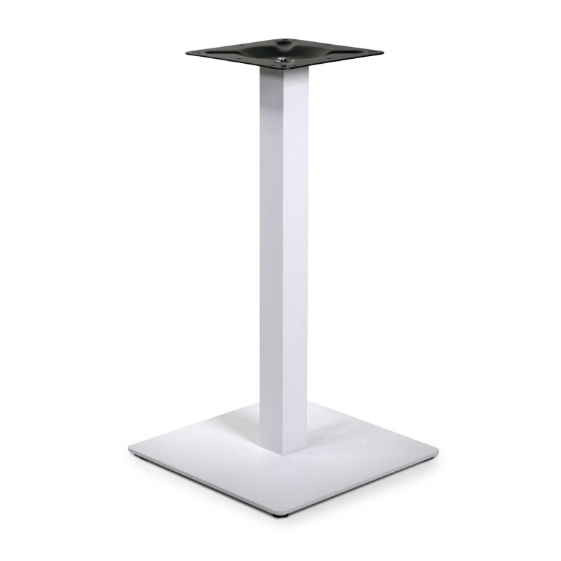 Base Tavolo Acciaio Leo Bianco Quadro Cm 40x40h72 Tubo Cm 6x6
