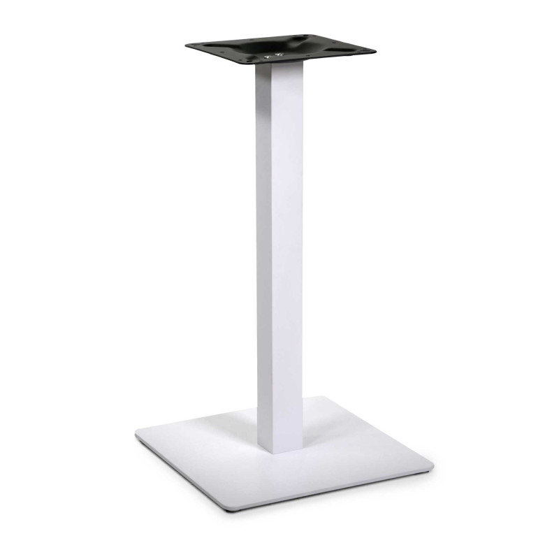 Base Tavolo Acciaio Leo Bianco Quadro Cm 40x40h72 Tubo Cm 6x6