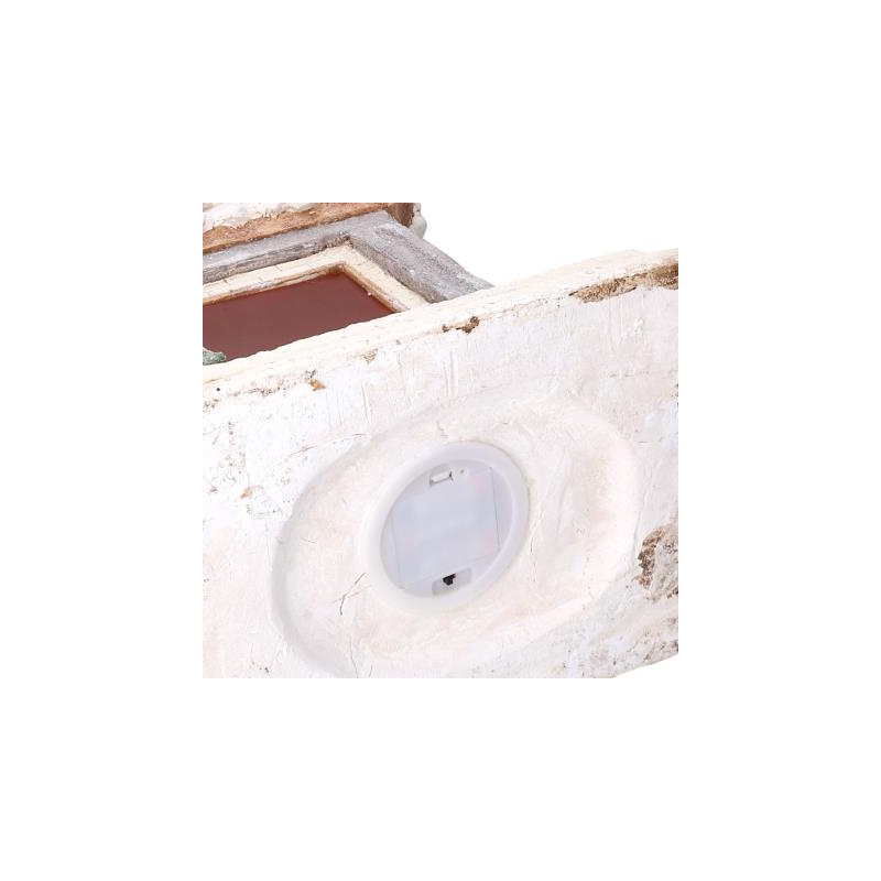 Camino led resina pupazzo di neve bianco cm 41x22,5h52