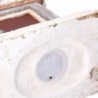 Camino led resina pupazzo di neve bianco cm 41x22,5h52