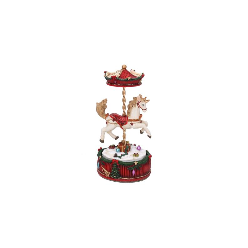 Carillon cavallo resina rosso cm11x11,5h20,5