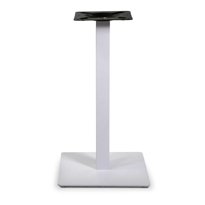 Base Tavolo Acciaio Leo Bianco Quadro Cm 40x40h72 Tubo Cm 6x6