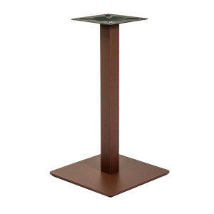 Base Tavolo Acciaio Leo Marrone Corten Quadro Cm 40x40h72 Tubo Cm 6x6