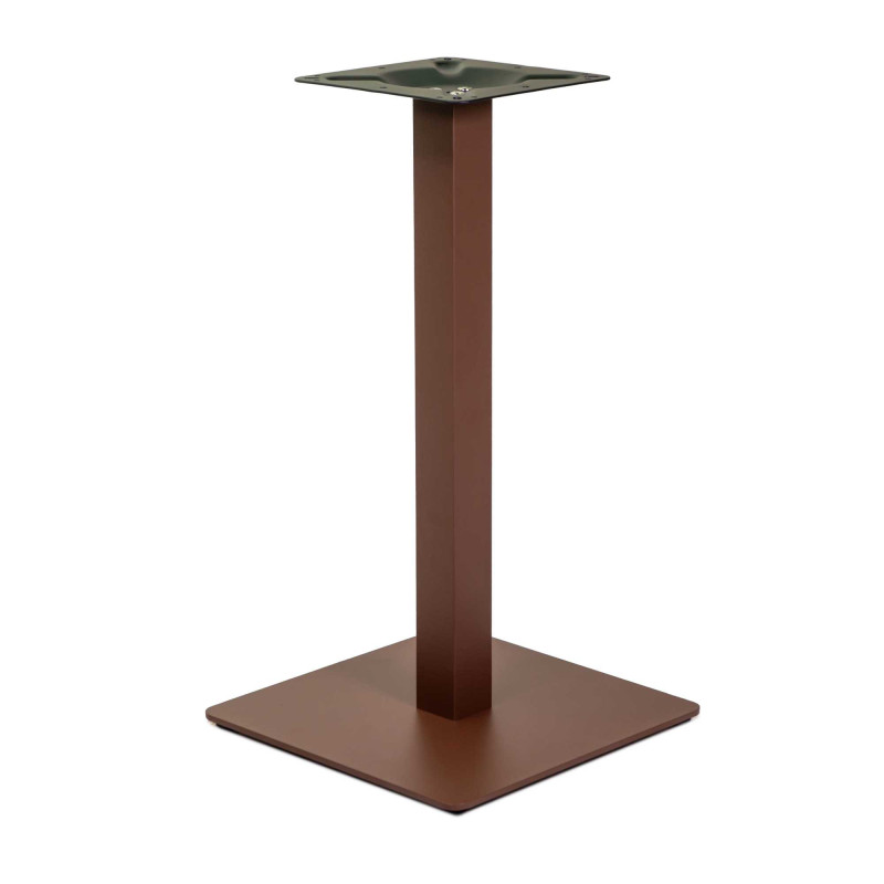 Base Tavolo Acciaio Leo Marrone Corten Quadro Cm 40x40h72 Tubo Cm 6x6