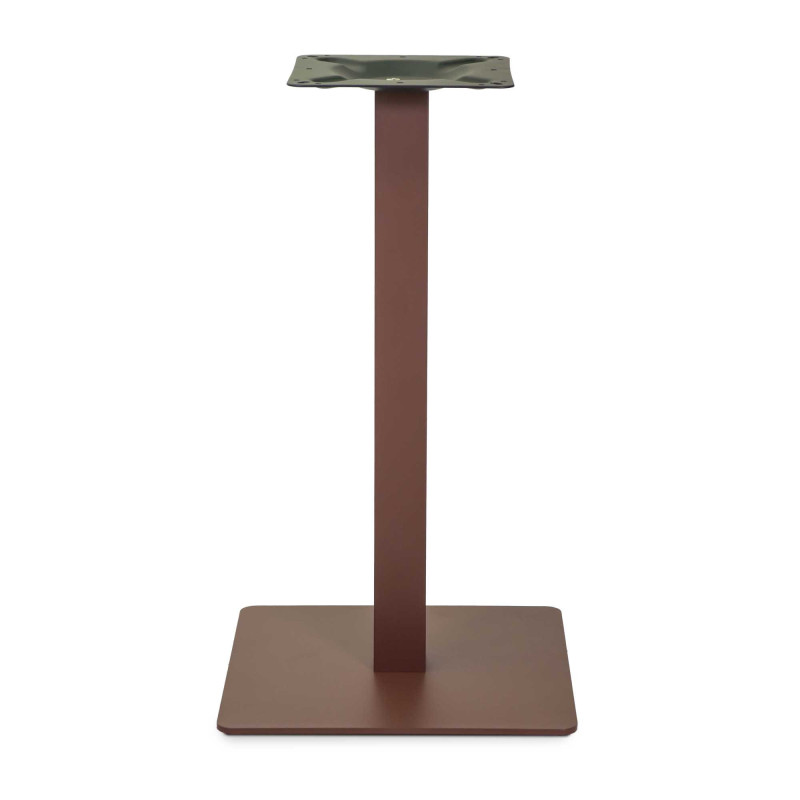 Base Tavolo Acciaio Leo Marrone Corten Quadro Cm 40x40h72 Tubo Cm 6x6