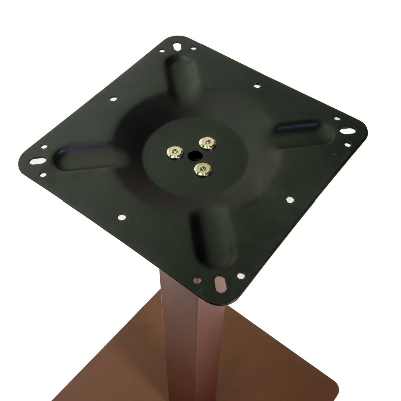 Base Tavolo Acciaio Leo Marrone Corten Quadro Cm 40x40h72 Tubo Cm 6x6