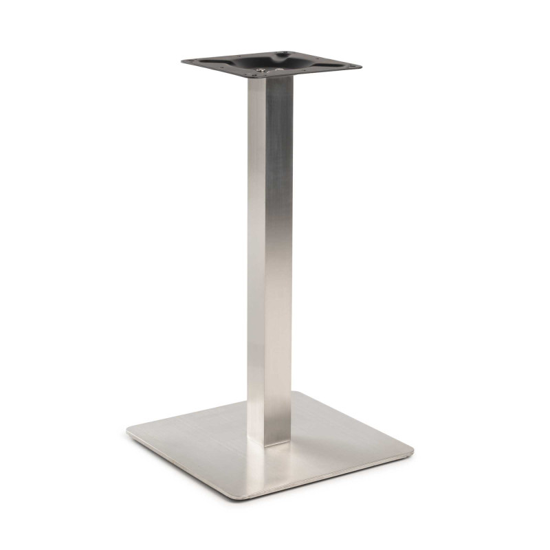 Base Tavolo Acciaio Leo Color Inox Quadro Cm 40x40h72 Tubo Cm 6x6
