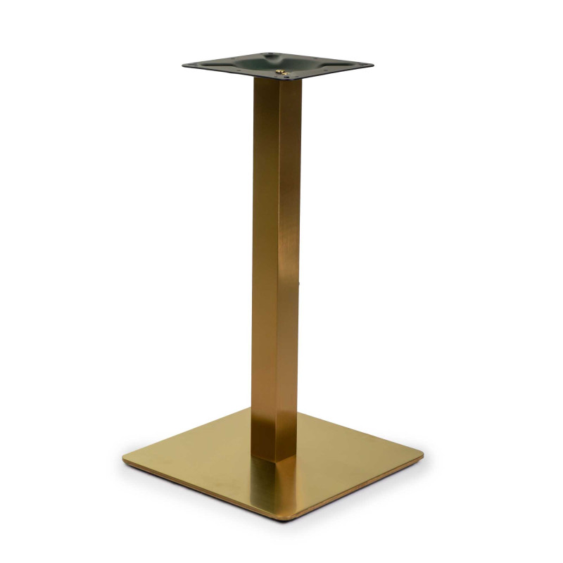 Base Tavolo Acciaio Leo Oro Quadro Cm 40x40h72 Tubo Cm 6x6