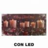 Quadro led legno candele multicolor rettangolare cm 60x30h1,8