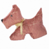 Fermaporta tessuto cane rosa cm 35x5h26