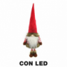 Gnomo tessuto con led rosso cm 30x20h90