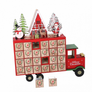 Calendario legno led furgone rosso cm32x7h32
