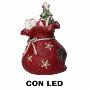 Pacco regalo resina led rosso cm27x22h40