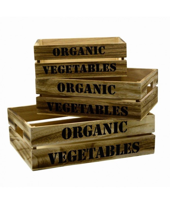 Cassetto in legno Organic Vegetables - set da 3
