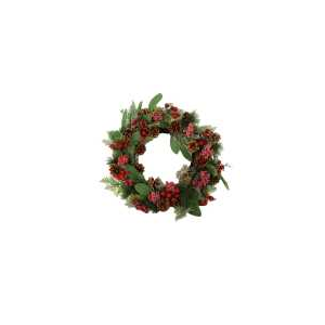 Coroncina plastica rosso tondo cm ø46