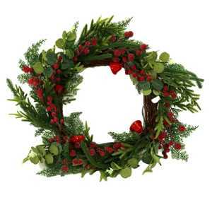 Coroncina plastica rosso tondo cm ø50