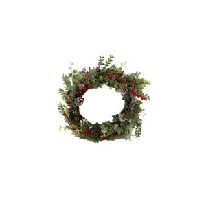 Coroncina plastica rosso tondo cm ø55