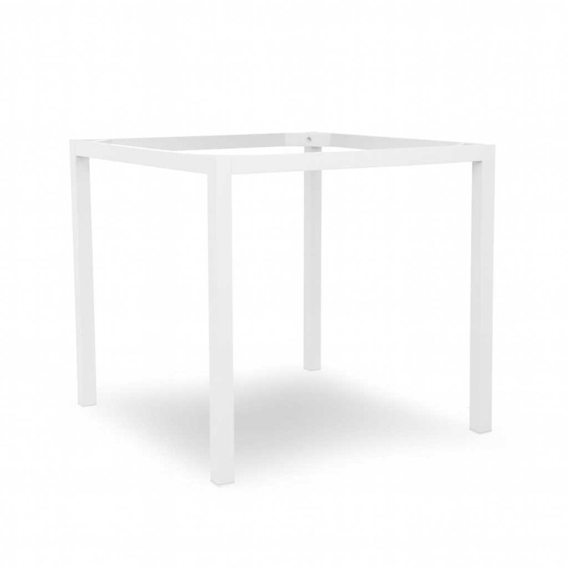 Base Tavolo Acciaio Pecos Bianco Quadro Smontata Cm 68x68h73