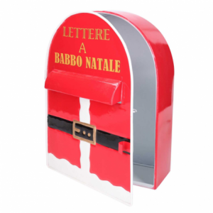 Zoom Cassetta posta metallo babbo natale rosso nbd-9060 cm22,5x12h30