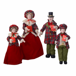 Famiglia cantori tessuto rosso scozzeseset 4pz cm21x15h70